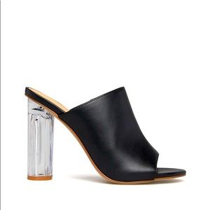 Clear Heeled Mule Sandal